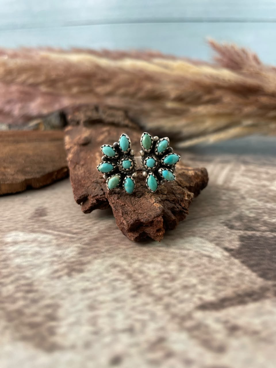 Handmade Sterling Silver Kingman Turquoise Adjustable Ring Signed Nizhoni