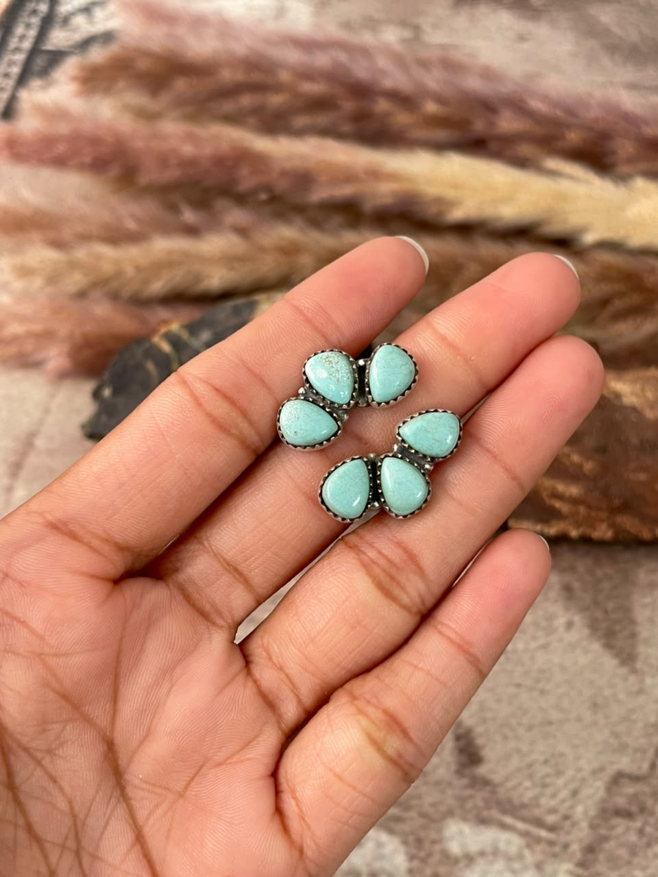 Handmade Sterling Silver Number 8 Turquoise Collection: Adjustable Ring Signed Nizhoni