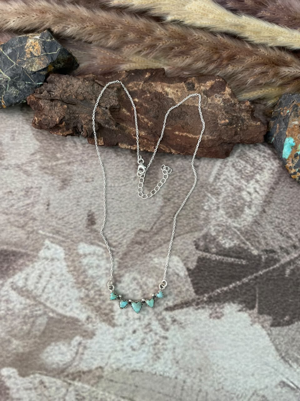 Handmade Sterling Silver Number 8 Turquoise Collection: Heart Necklace Signed Nizhoni