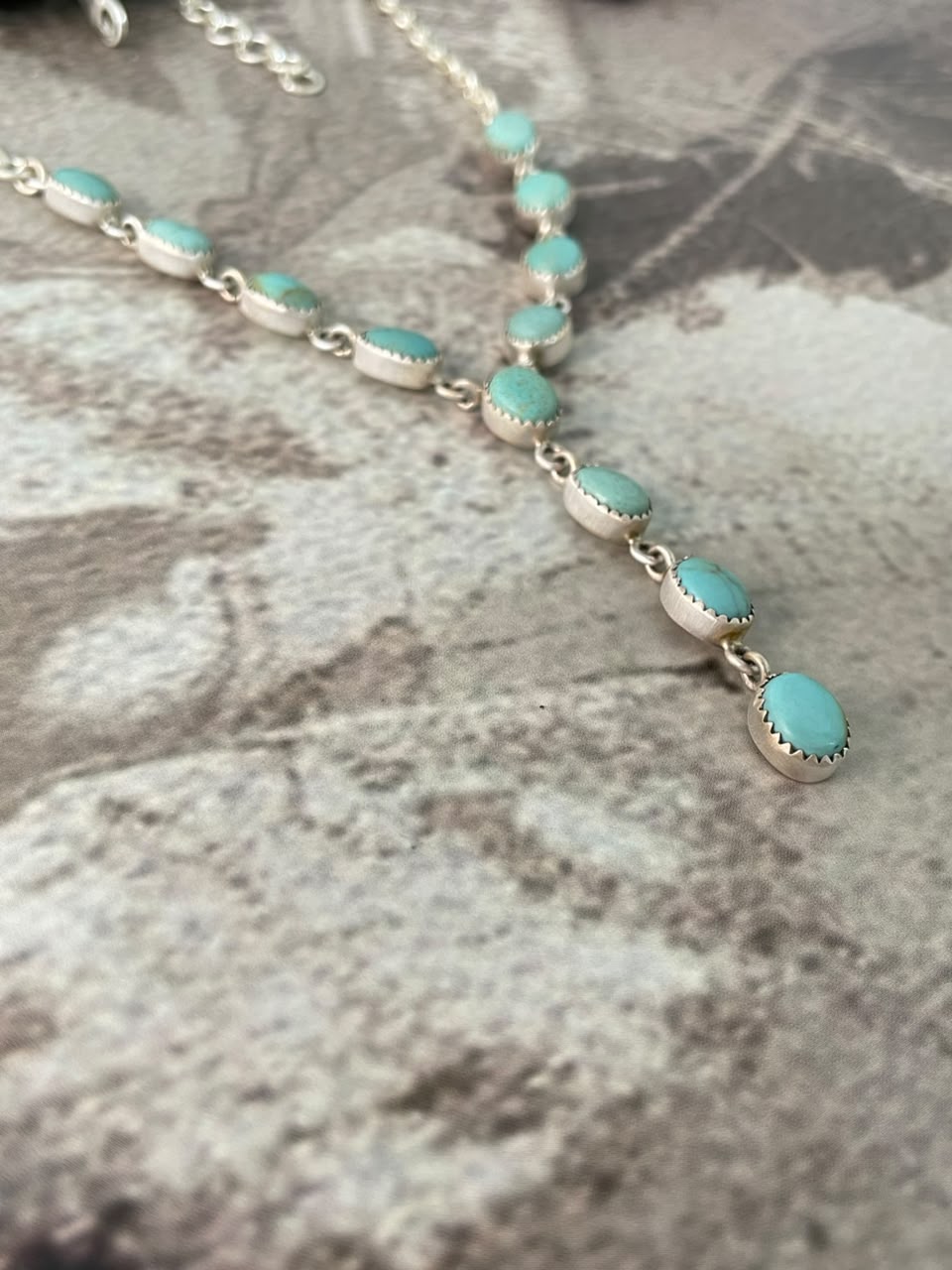 Handmade Sterling Silver Number 8 Turquoise Collection: Necklace Signed Nizhoni