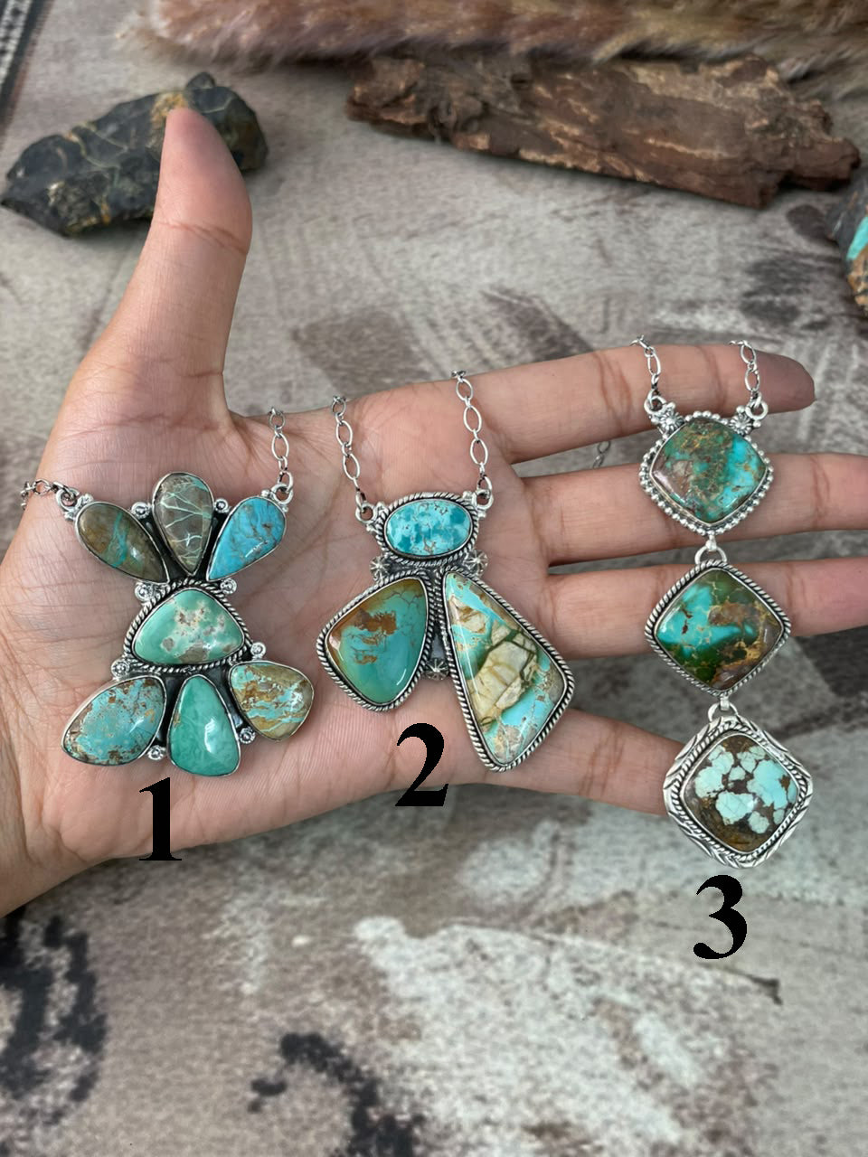 Handmade Sterling Silver Royston Turquoise Necklace Signed Nizhoni