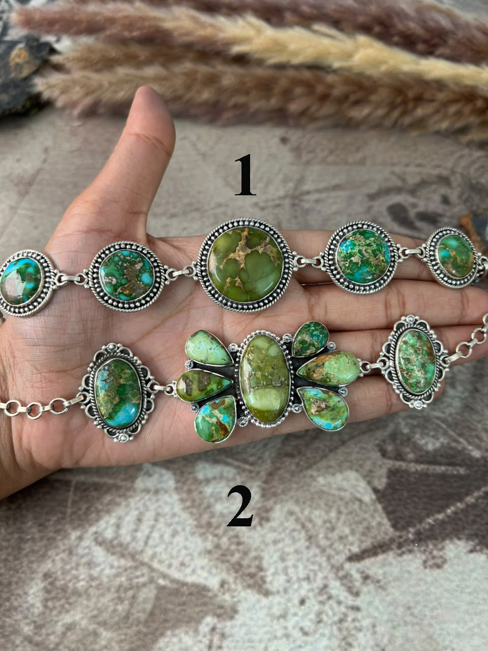 Handmade Sterling Silver Sonoran Mountain Turquoise Necklace Signed Nizhoni