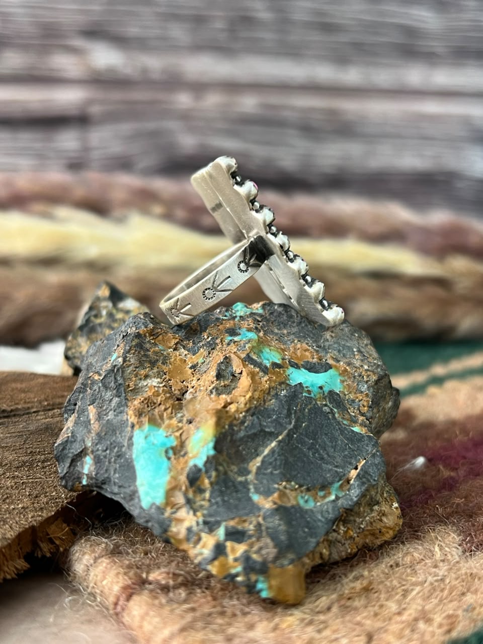 Handmade Sterling Silver Cotton Candy Adjustable Ring Signed Nizhoni