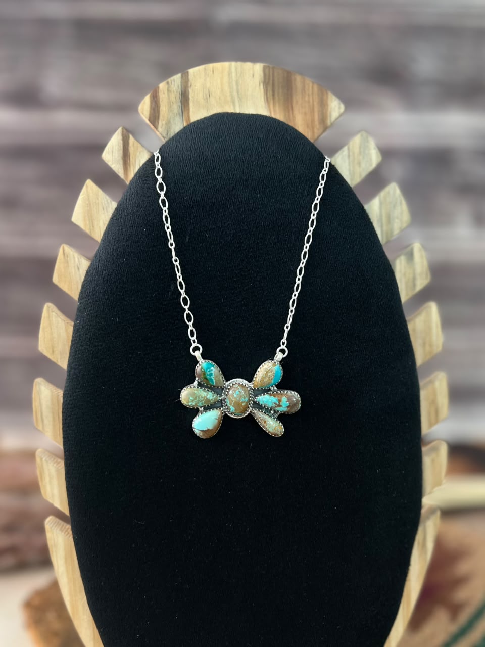Handmade Sterling Silver Royston Turquoise Necklace Signed Nizhoni