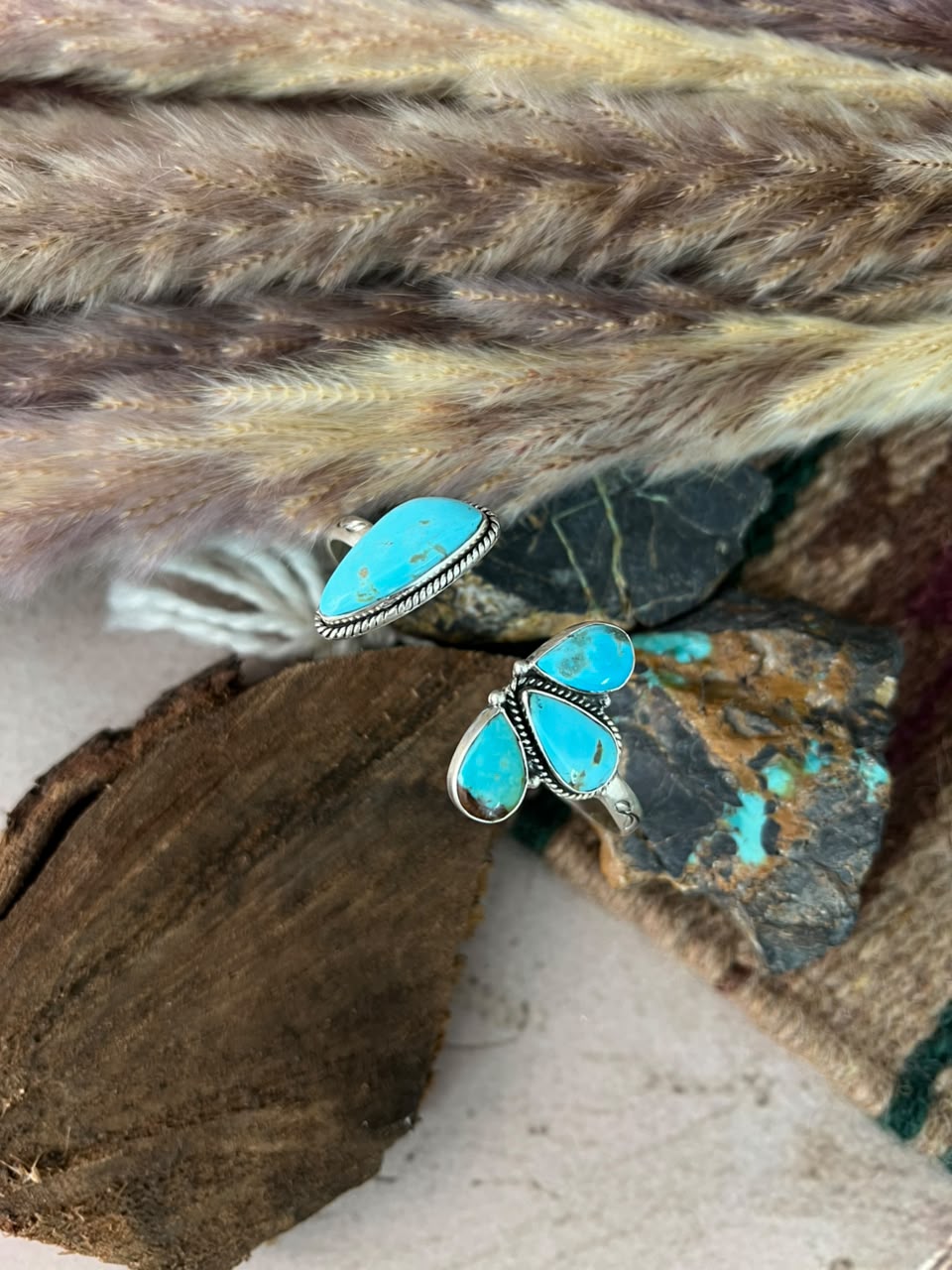 Handmade Sterling Silver Easter Blue Turquoise Cuff Bracelet Signed Nizhoni