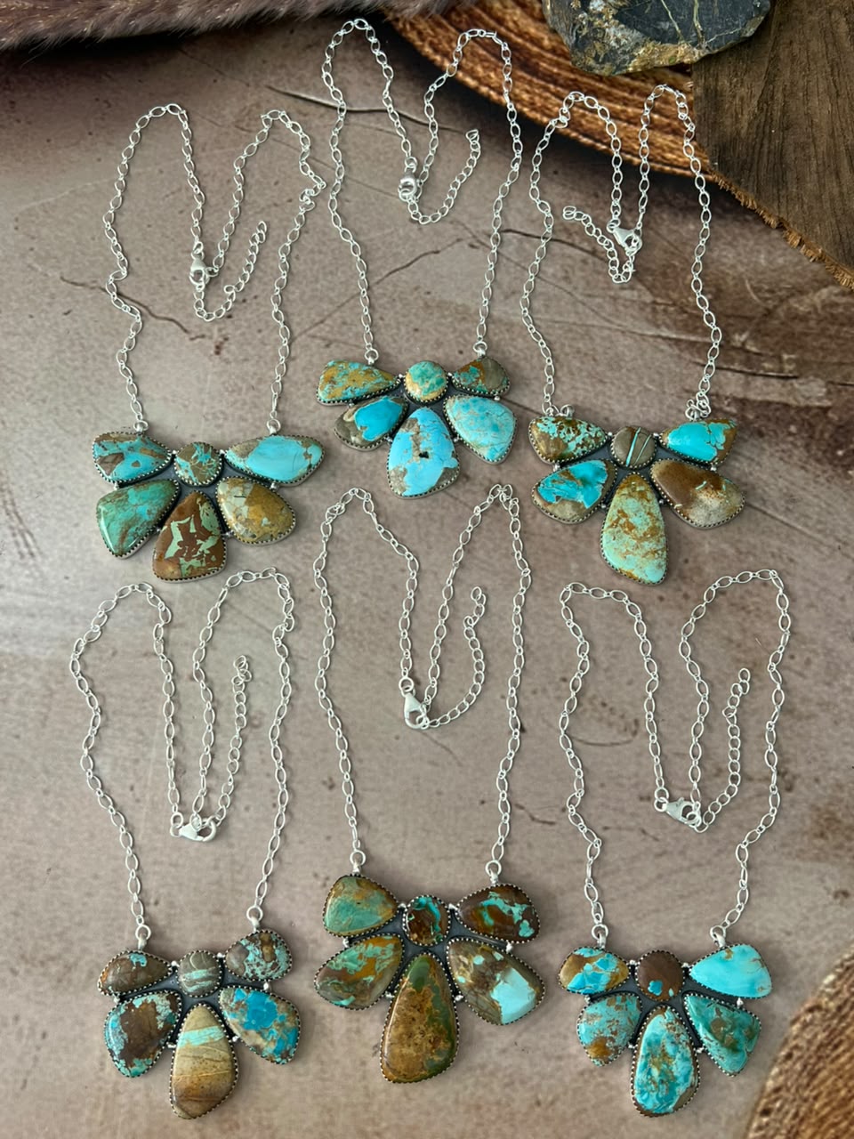 Handmade Sterling Silver Royston Turquoise Necklace Signed Nizhoni