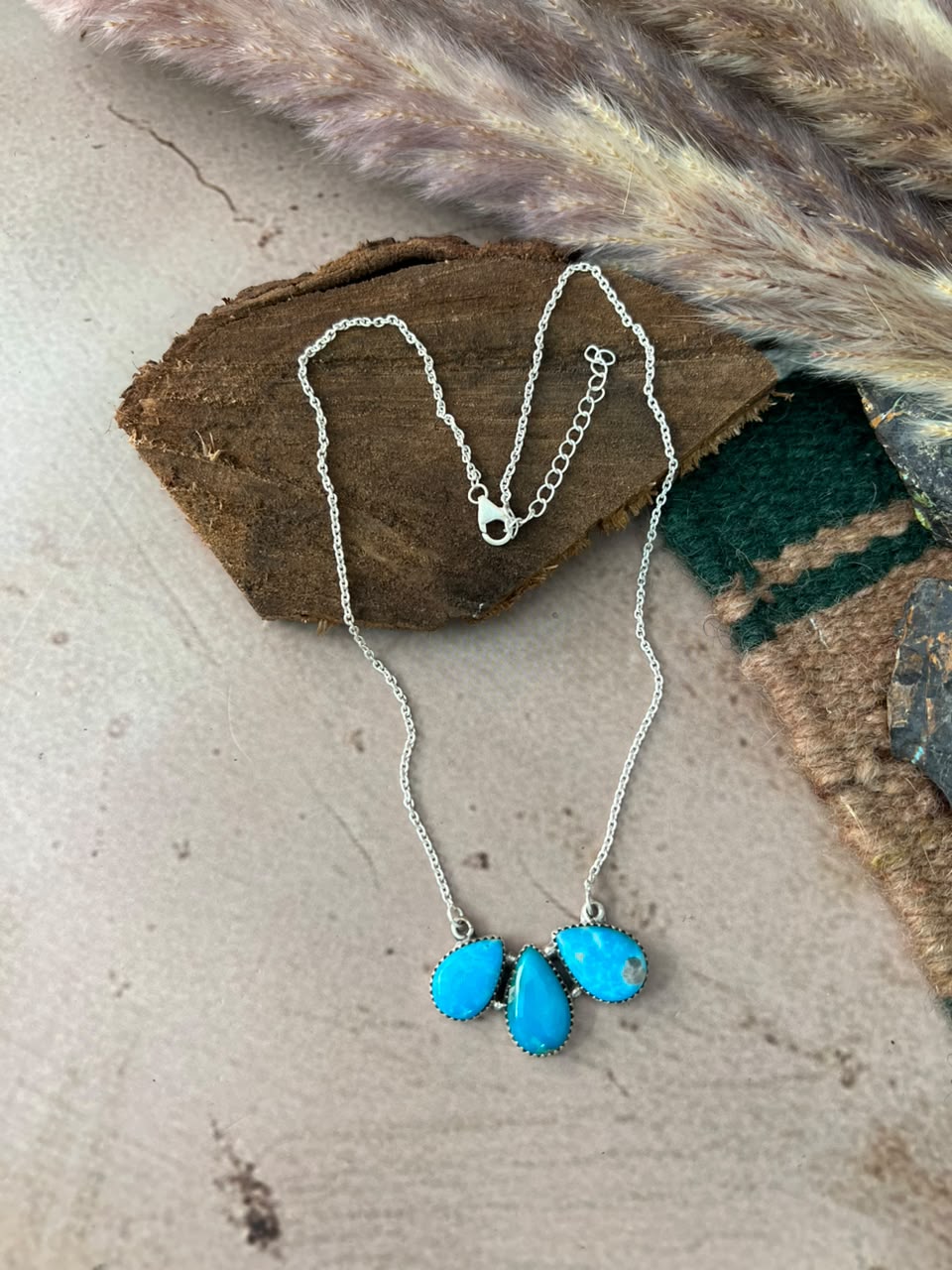Handmade Sterling Silver Hardy Pit Collection: Necklace Signed Nizhoni