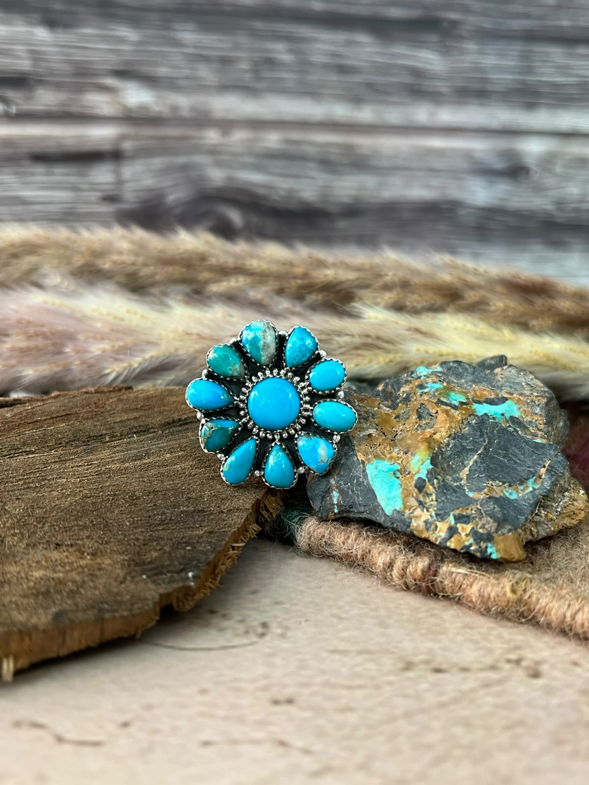 Handmade Sterling Silver Hardy Pit Collection: Adjustable Ring Signed Nizhoni