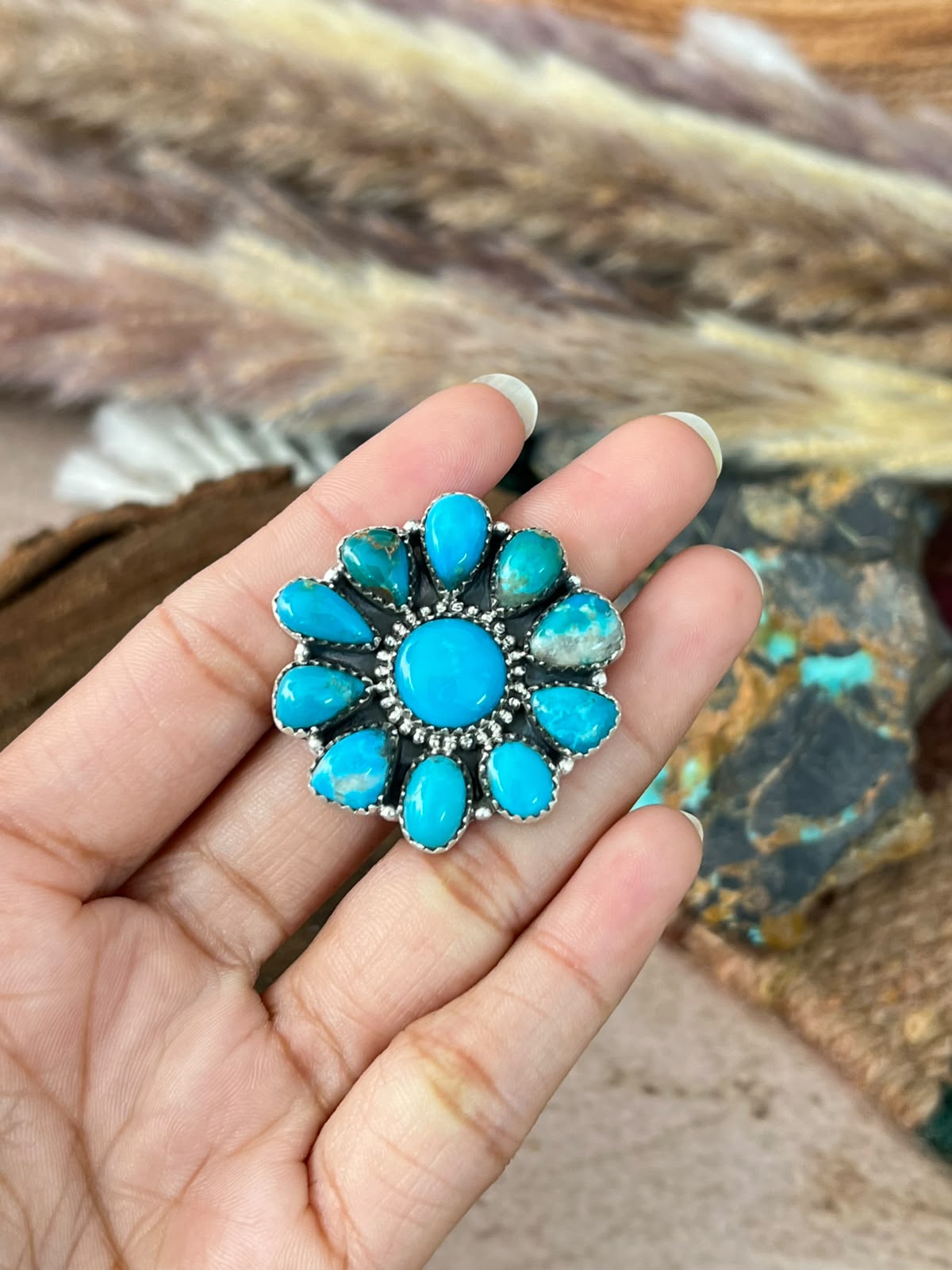Handmade Sterling Silver Hardy Pit Collection: Adjustable Ring Signed Nizhoni