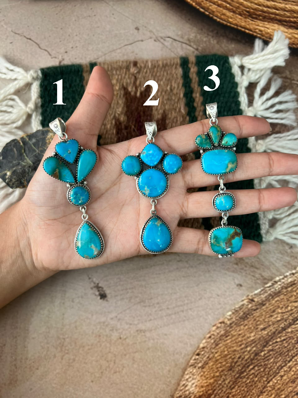 Handmade Sterling Silver Hardy Pit Collection: Pendant Signed Nizhoni