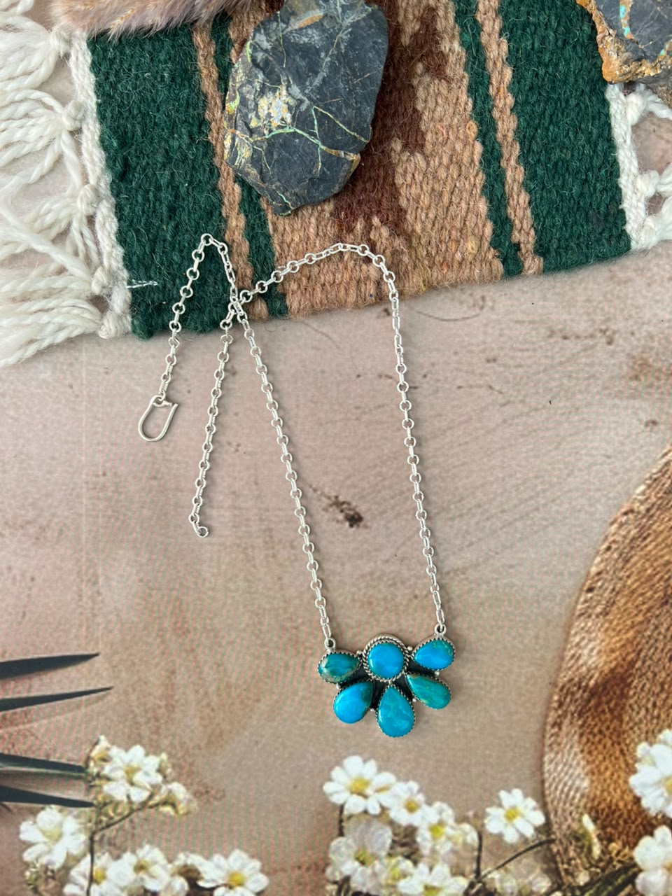 Handmade Sterling Silver Hardy Pit Collection: Necklace Signed Nizhoni