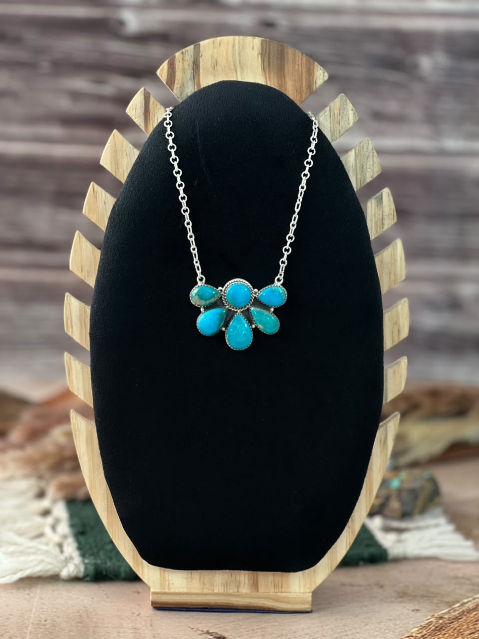 Handmade Sterling Silver Hardy Pit Collection: Necklace Signed Nizhoni