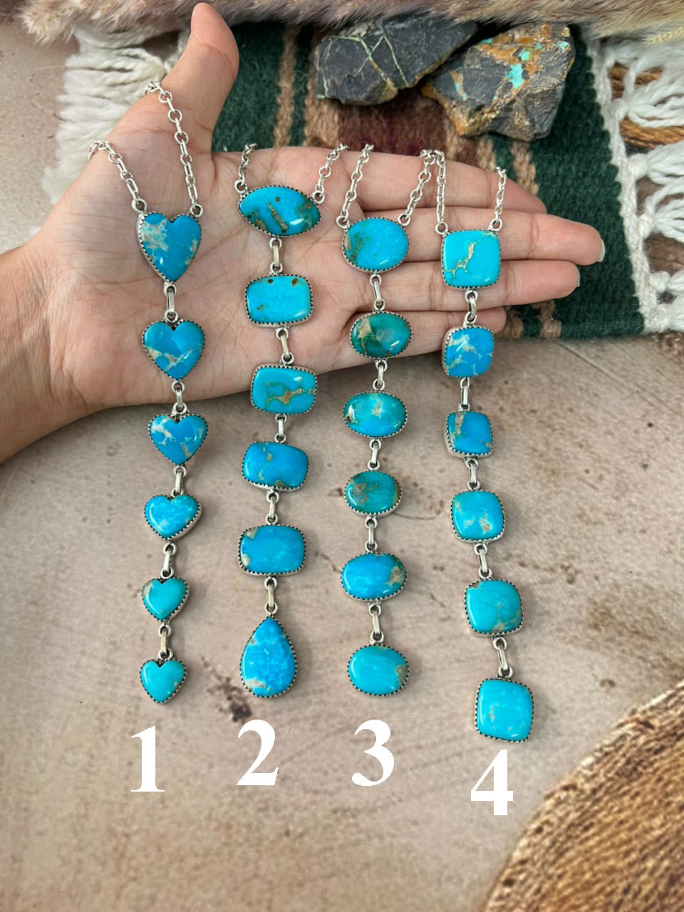 Handmade Sterling Silver Hardy Pit Collection: Drop Necklace Signed Nizhoni