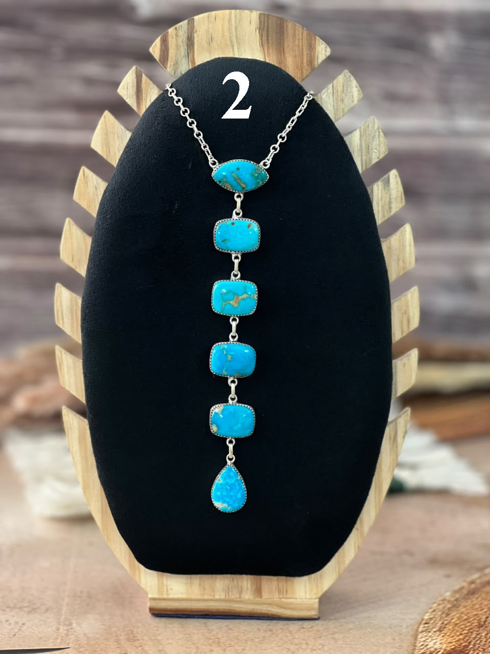 Handmade Sterling Silver Hardy Pit Collection: Drop Necklace Signed Nizhoni