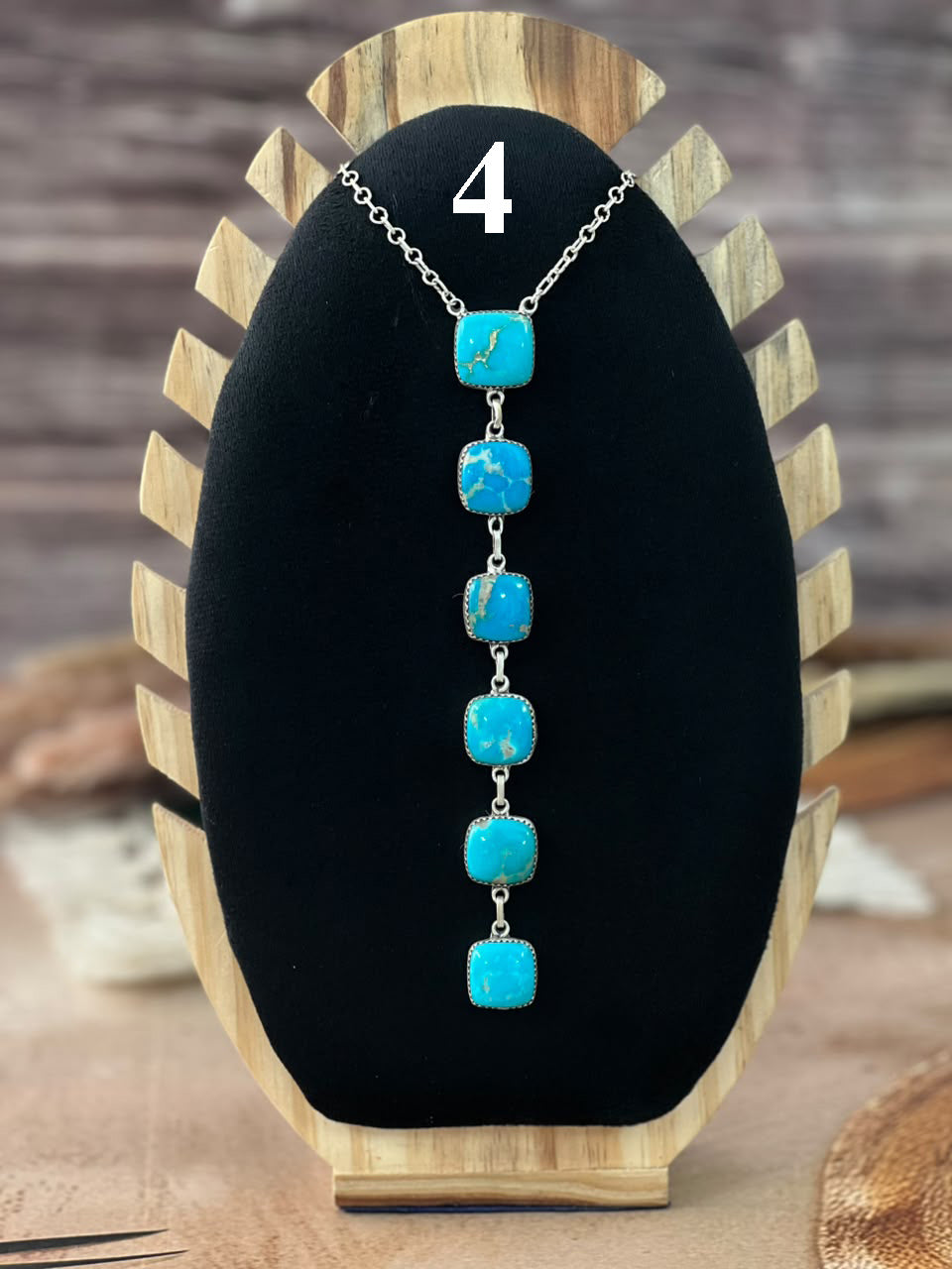 Handmade Sterling Silver Hardy Pit Collection: Drop Necklace Signed Nizhoni