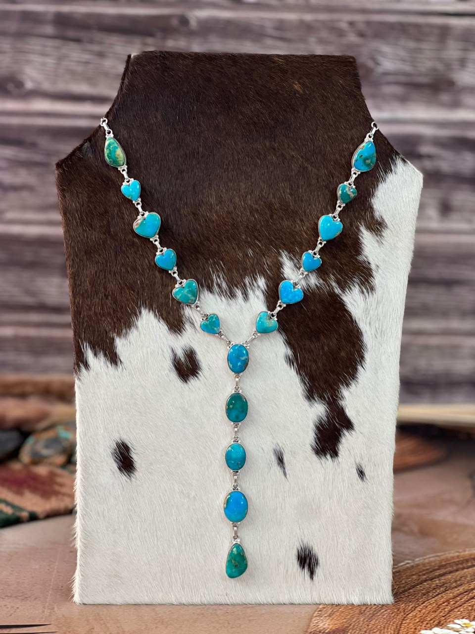 Handmade Sterling Silver Hardy Pit Collection: 'Y Shaped' Necklace Signed Nizhoni