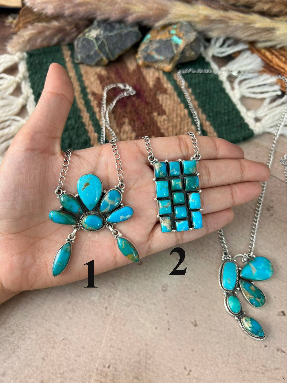 Handmade Sterling Silver Hardy Pit Collection: Necklace Signed Nizhoni