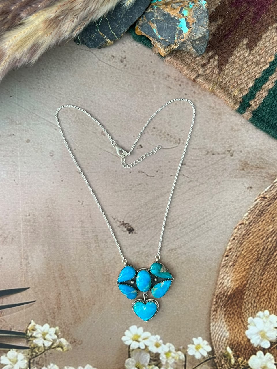 Handmade Sterling Silver Hardy Pit Collection: Necklace Signed Nizhoni