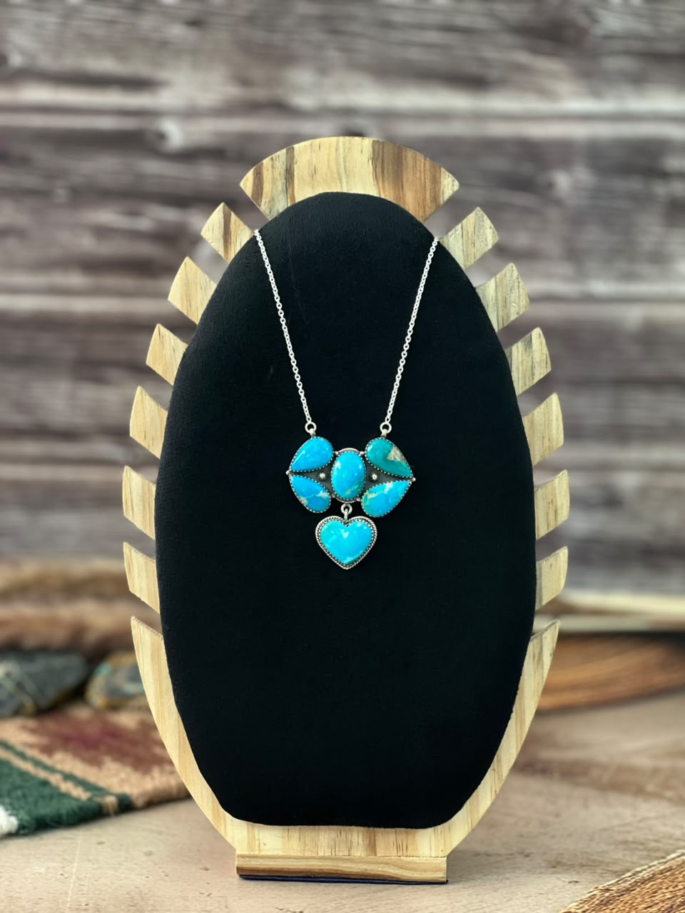 Handmade Sterling Silver Hardy Pit Collection: Necklace Signed Nizhoni