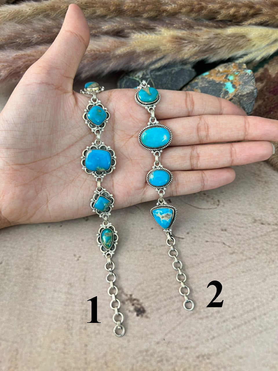 Handmade Sterling Silver Hardy Pit Collection: Chain Bracelet Signed Nizhoni