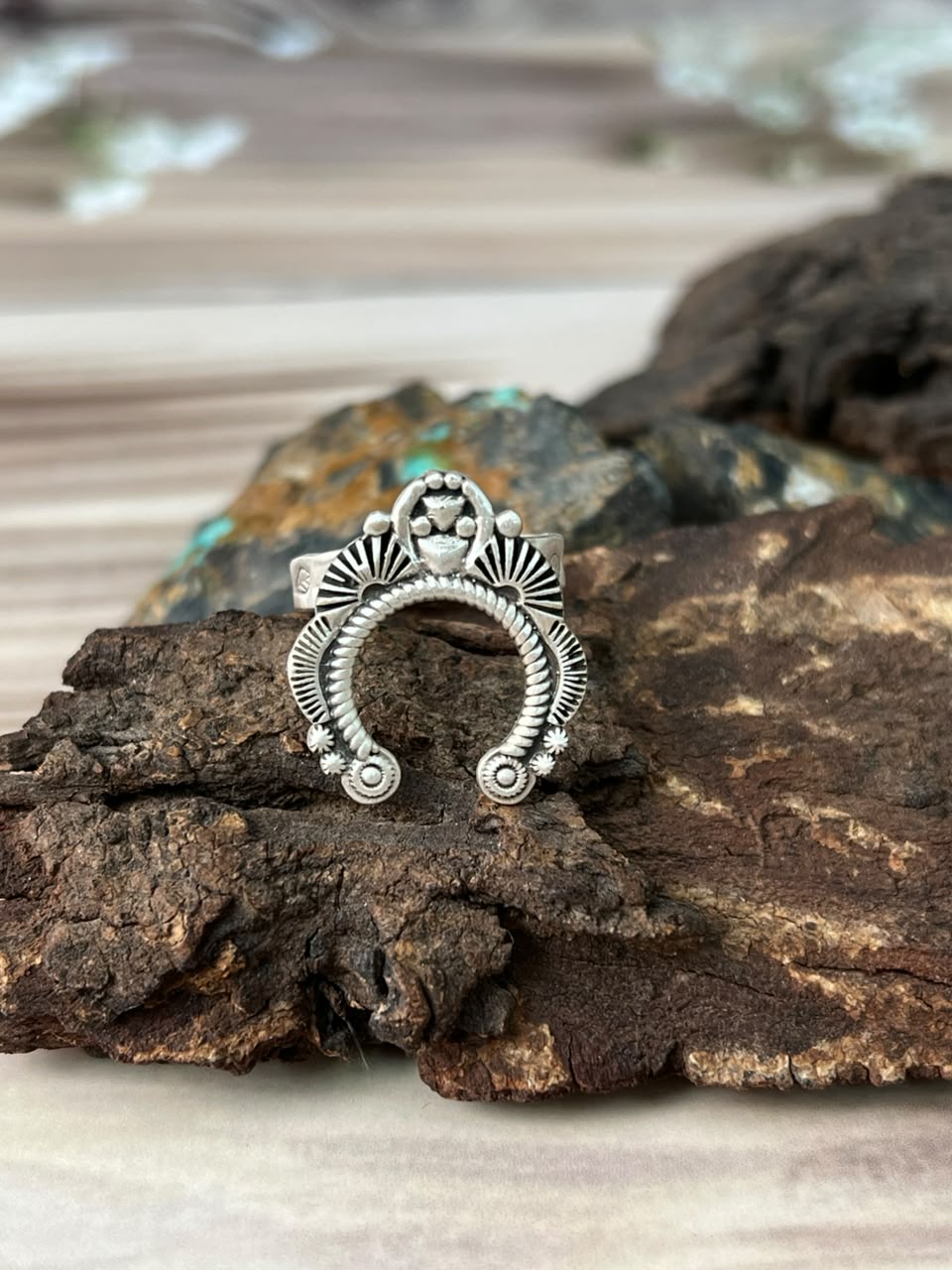 Handmade Sterling Silver Naja Adjustable Ring Signed Nizhoni