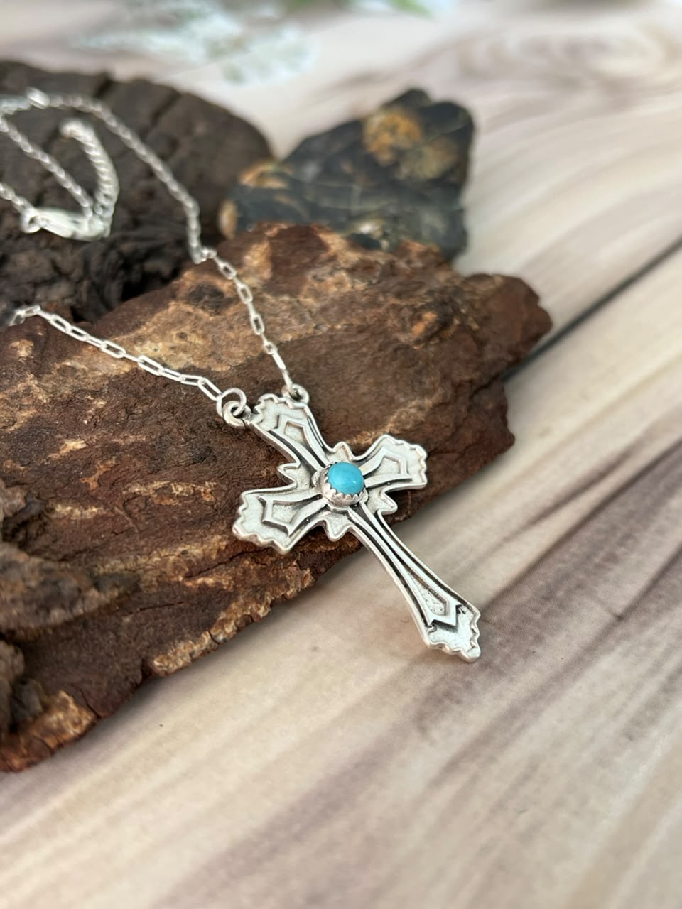 Handmade Sterling Silver Kingman Turquoise Necklace Signed Nizhoni