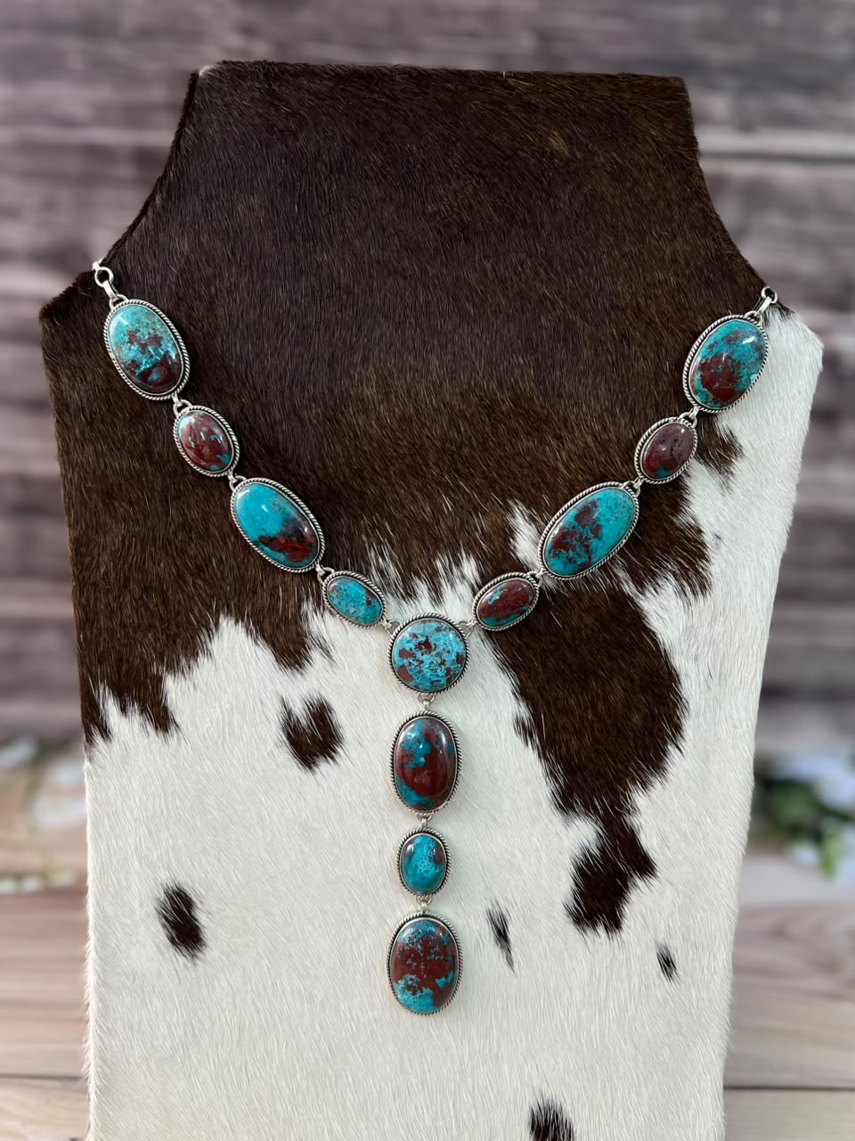 Handmade Sterling Silver Gem Silica Collection: Necklace Signed Nizhoni