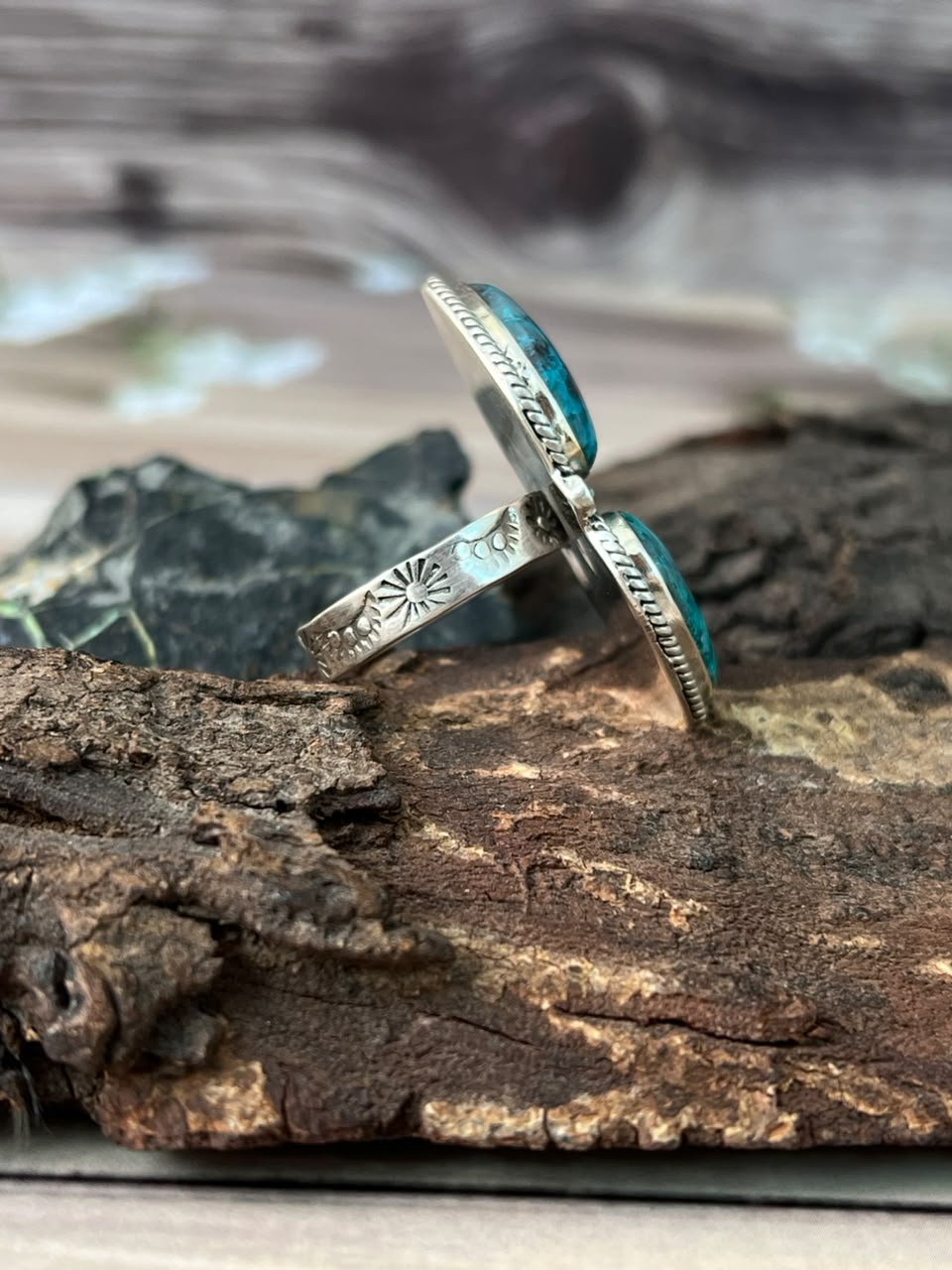Handmade Sterling Silver Gem Silica Collection: Adjustable Heart Ring Signed Nizhoni