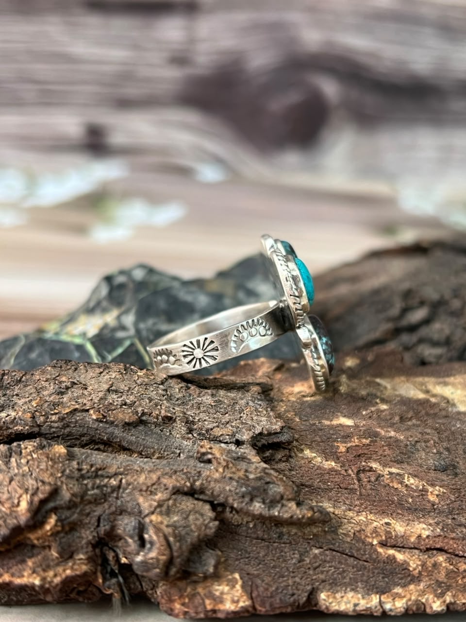 Handmade Sterling Silver Gem Silica Collection: Adjustable Ring Signed Nizhoni