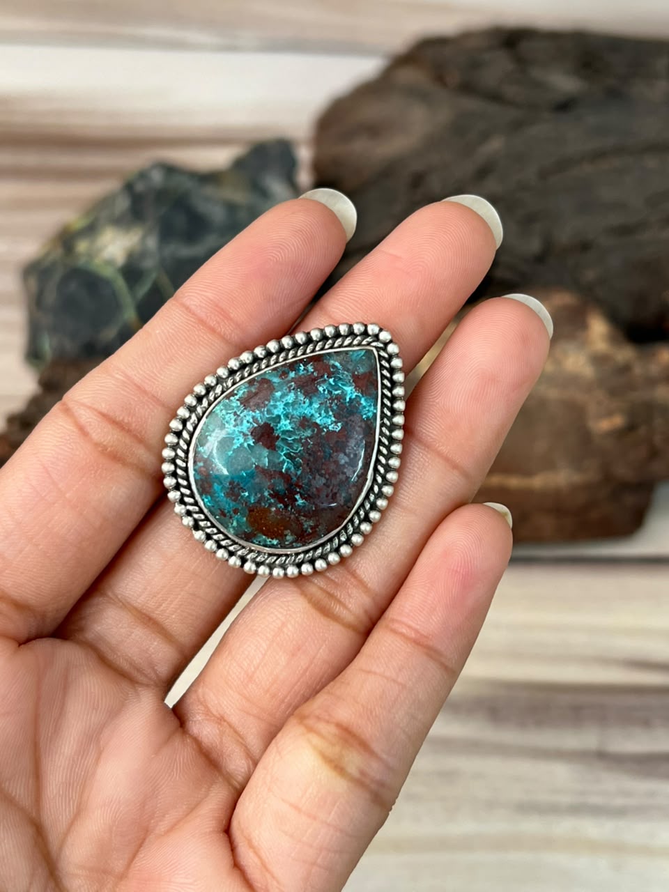 Handmade Sterling Silver Gem Silica Collection: Adjustable Ring Signed Nizhoni