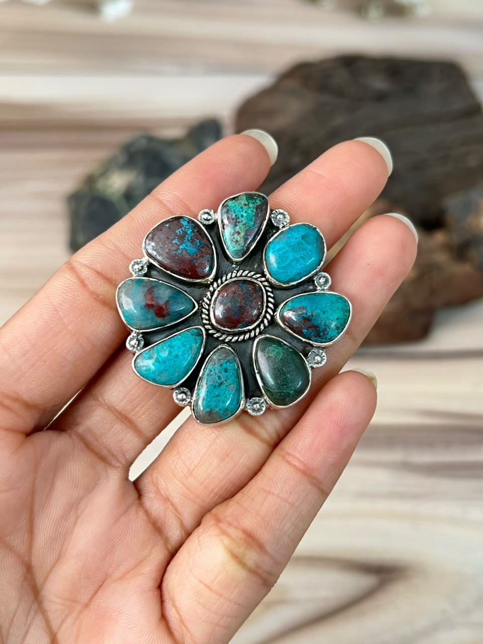 Handmade Sterling Silver Gem Silica Collection: Adjustable Ring Signed Nizhoni