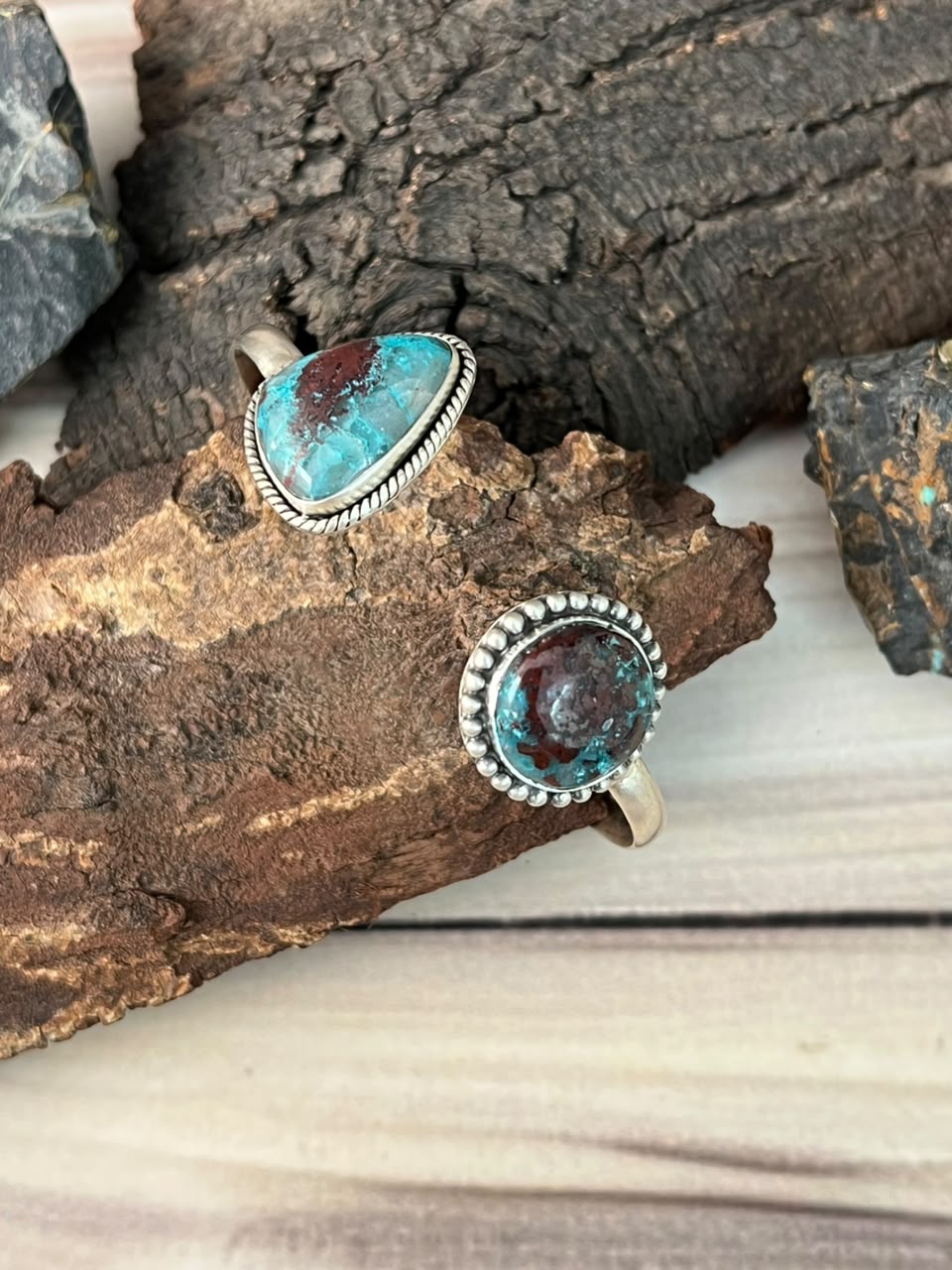 Handmade Sterling Silver Gem Silica Collection: Cuff Bracelet Signed Nizhoni