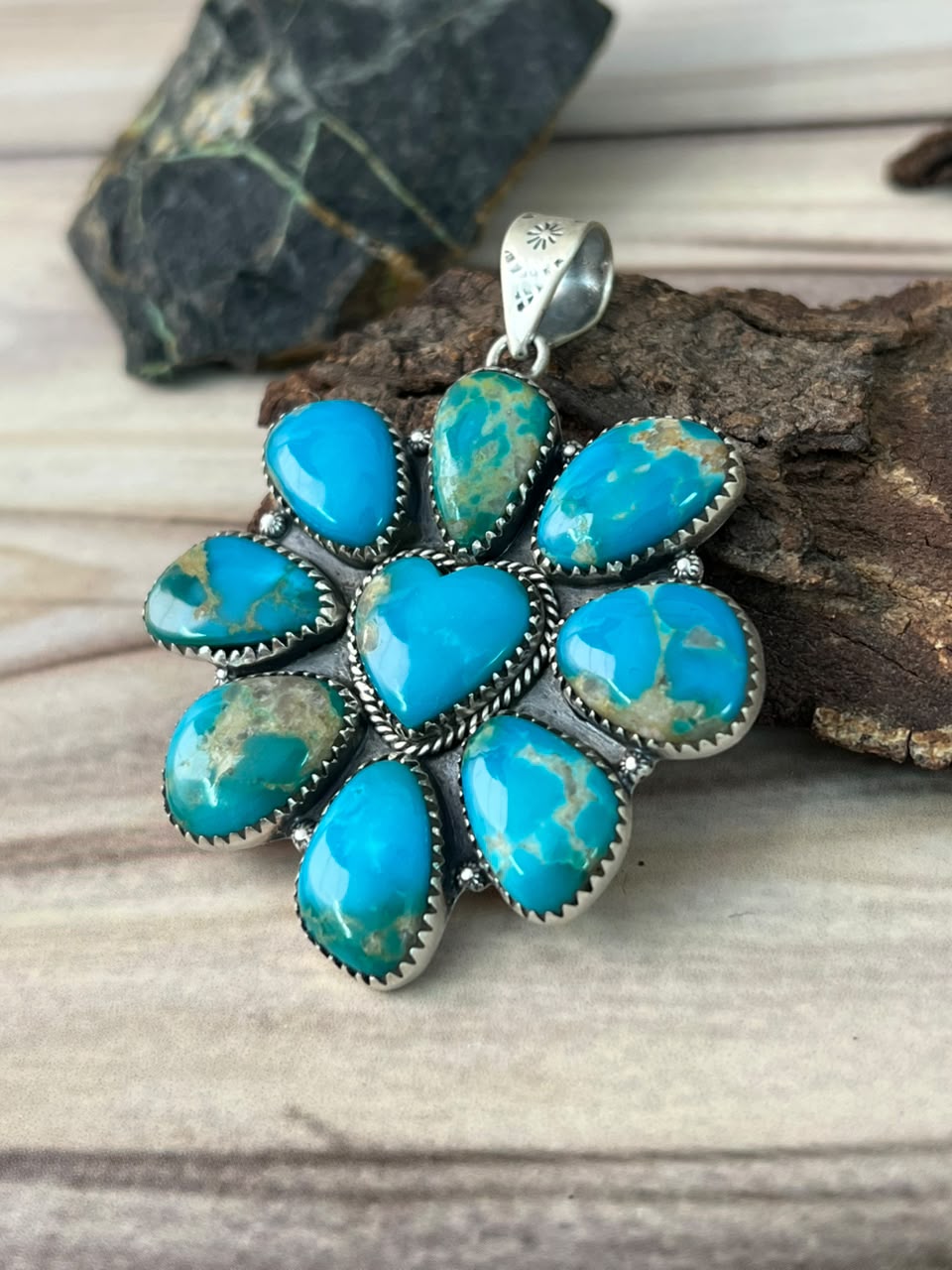 Handmade Sterling Silver Hardy Pit Pendant Signed Nizhoni