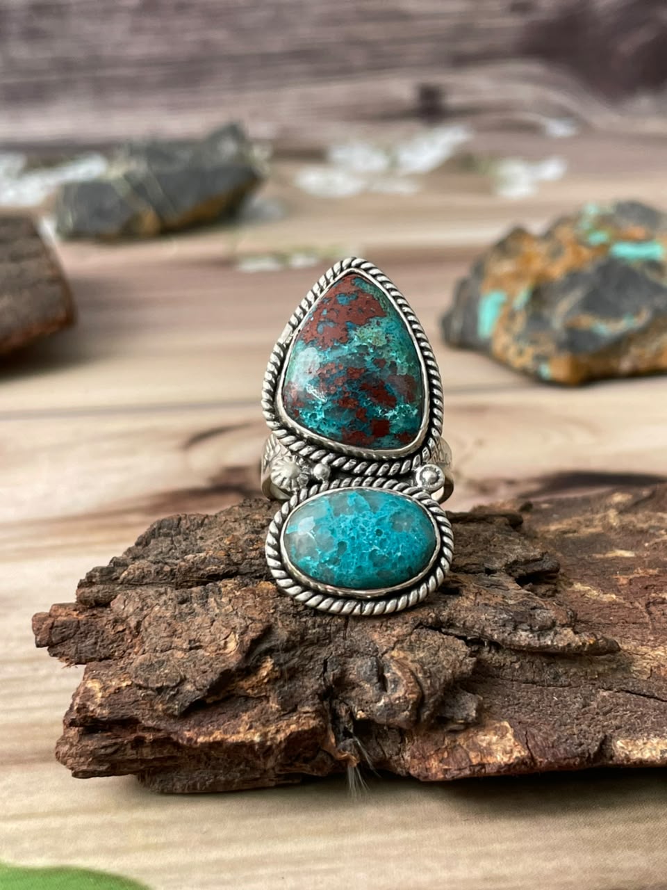 Handmade Sterling Silver Gem Silica Collection: Adjustable Ring Signed Nizhoni