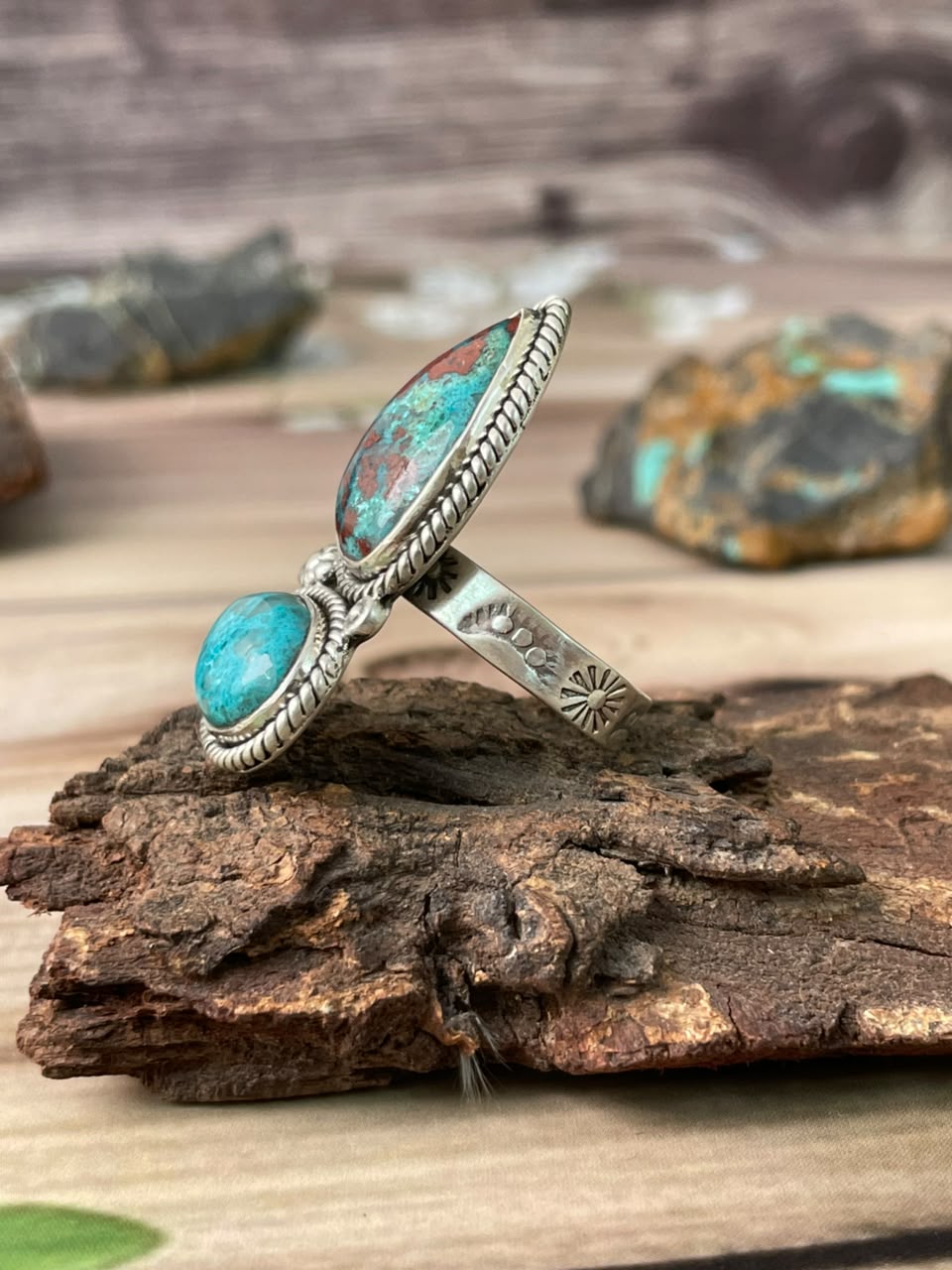 Handmade Sterling Silver Gem Silica Collection: Adjustable Ring Signed Nizhoni
