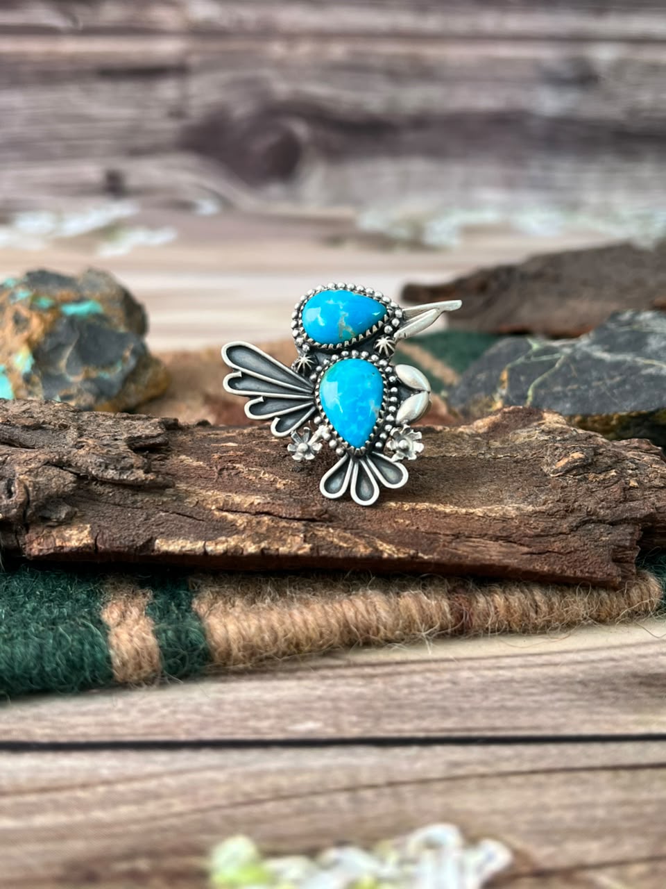 Handmade Sterling Silver Hardy Pit Adjustable Ring Signed Nizhoni
