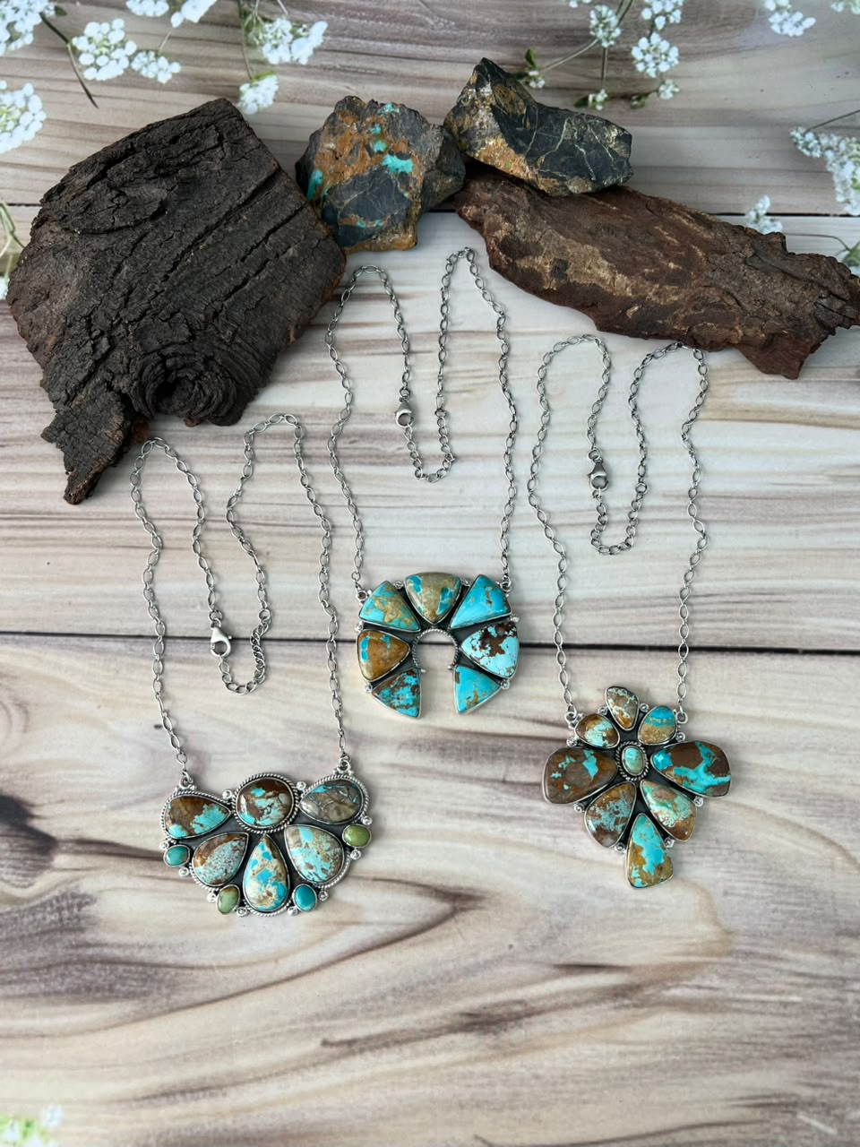 Handmade Sterling Silver Royston Turquoise Necklace Signed Nizhoni