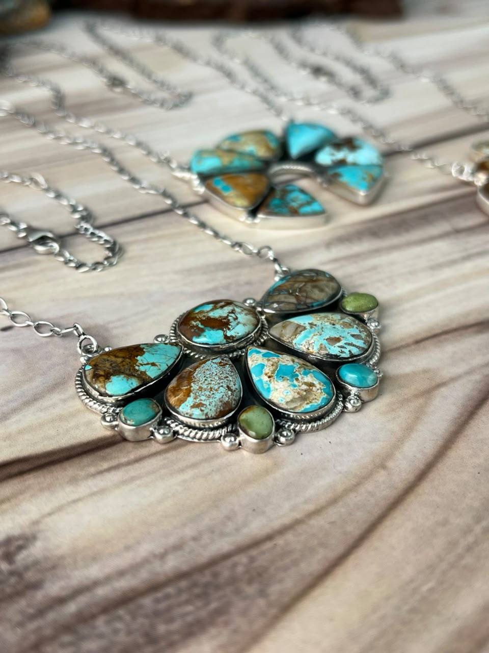Handmade Sterling Silver Royston Turquoise Necklace Signed Nizhoni