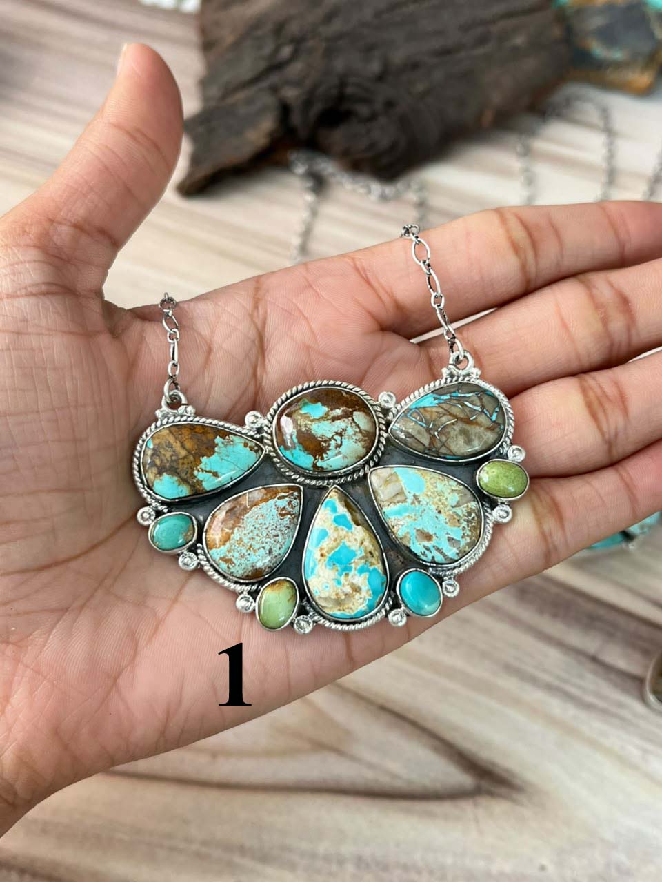 Handmade Sterling Silver Royston Turquoise Necklace Signed Nizhoni