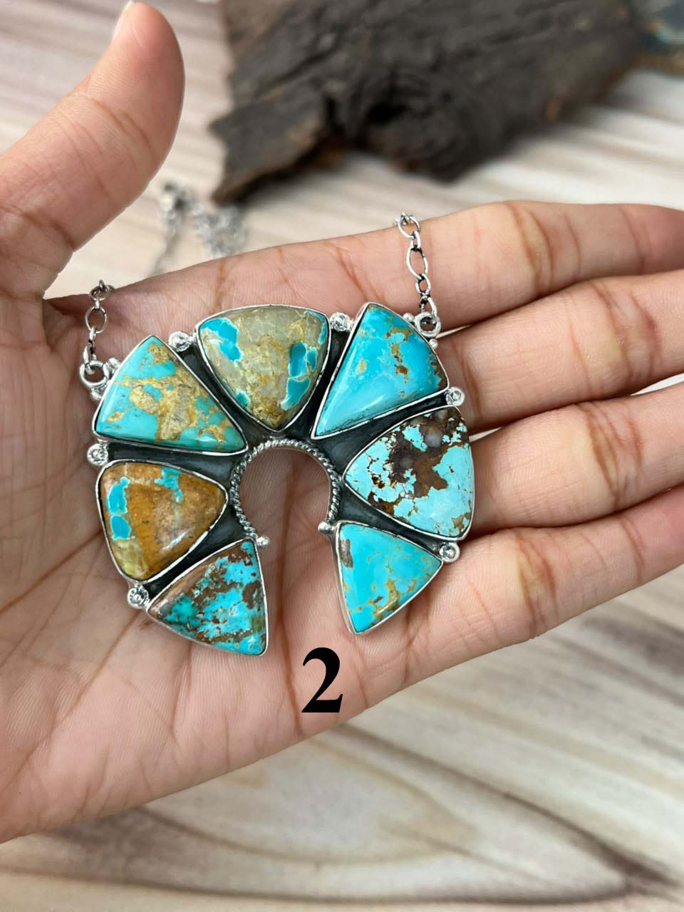 Handmade Sterling Silver Royston Turquoise Necklace Signed Nizhoni