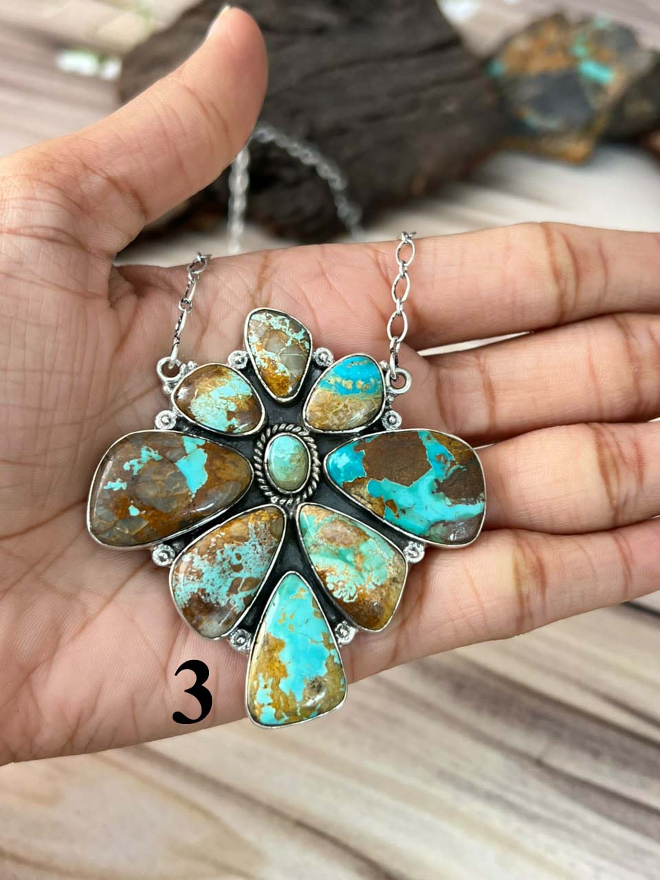Handmade Sterling Silver Royston Turquoise Necklace Signed Nizhoni