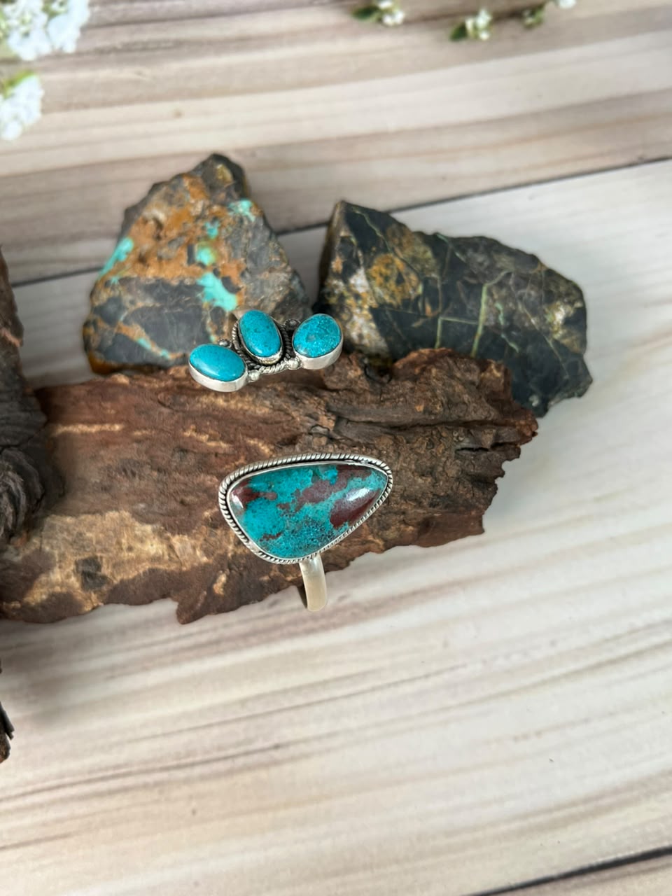 Handmade Sterling Silver Gem Silica Collection: Cuff Bracelet Signed Nizhoni