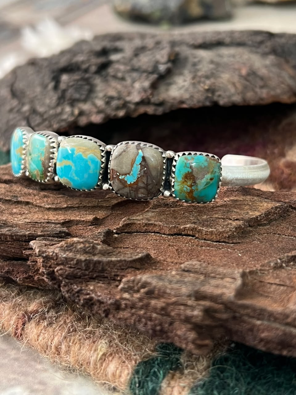 Handmade Sterling Silver Royston Turquoise Cuff Bracelet Signed Nizhoni (9)