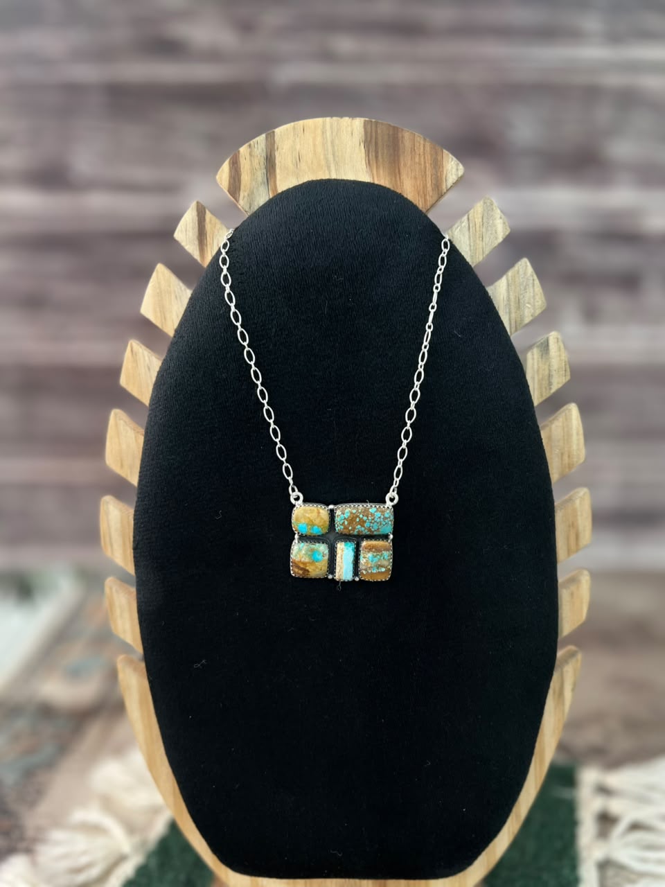 Handmade Sterling Silver Royston Turquoise Necklace Signed Nizhoni
