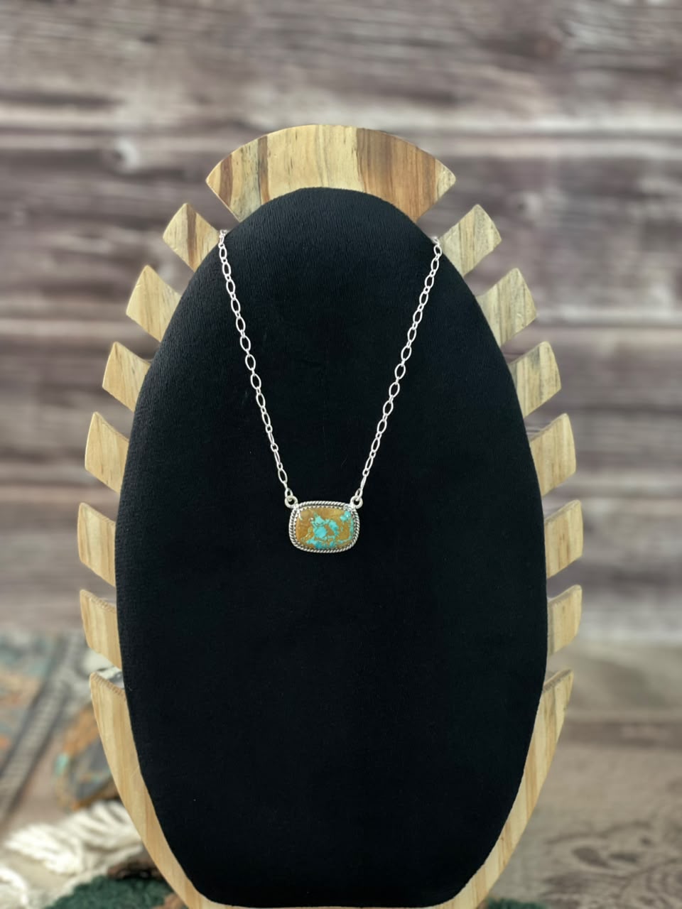 Handmade Sterling Silver Royston Turquoise Necklace Signed Nizhoni