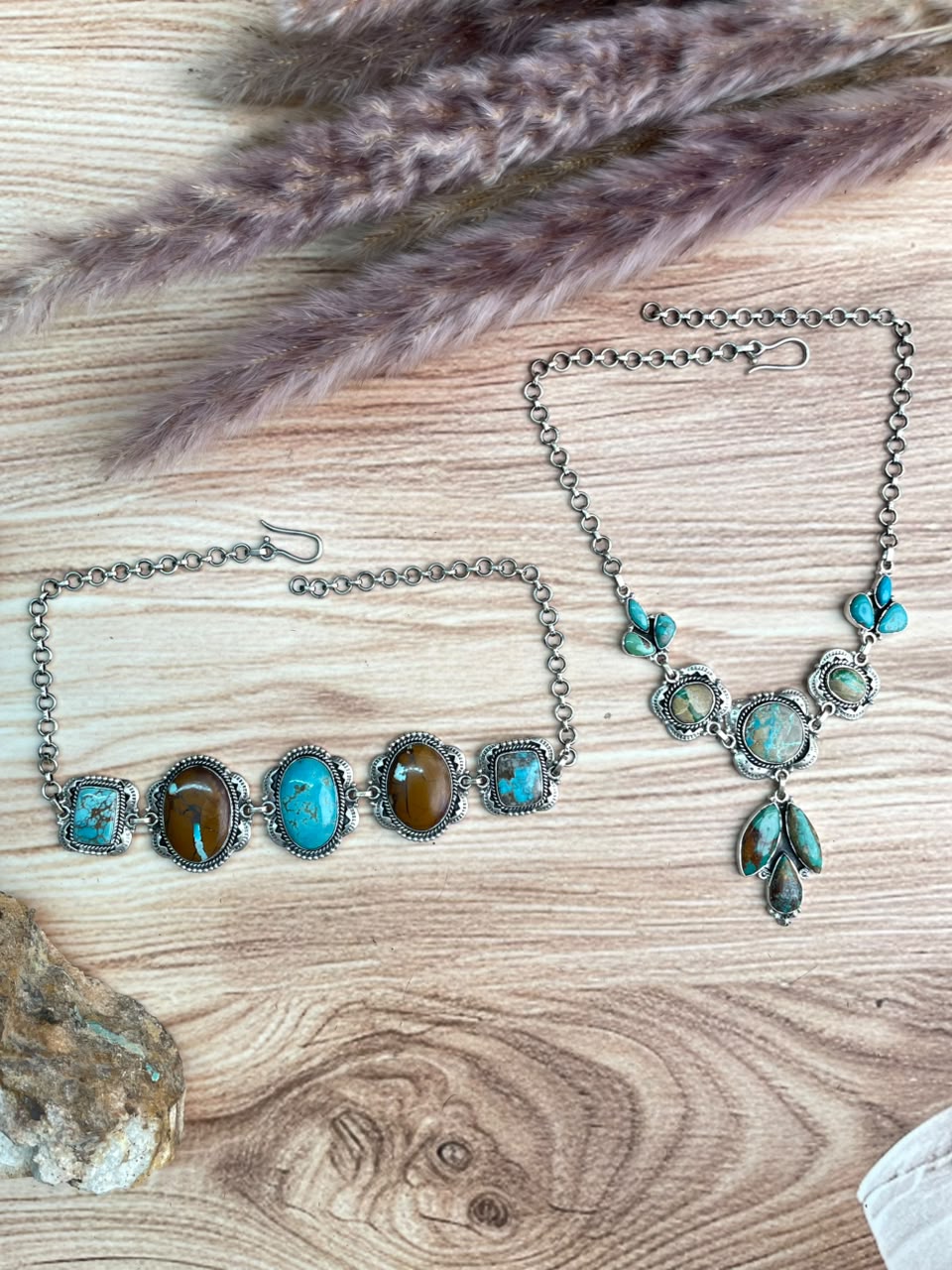 Handmade Sterling Silver Royston Turquoise Choker Necklace Signed Nizhoni