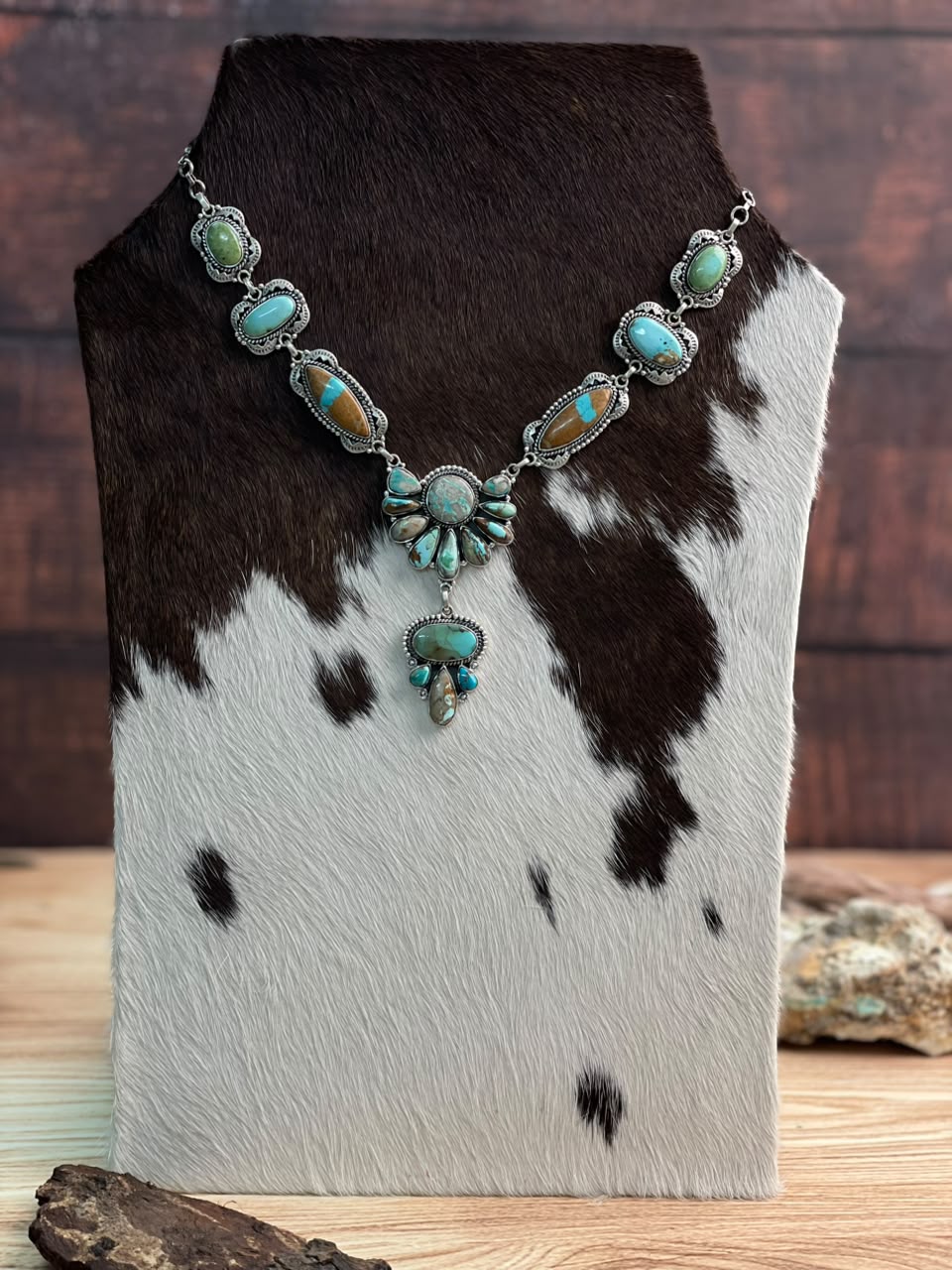 Handmade Sterling Silver Royston Turquoise Necklace Signed Nizhoni