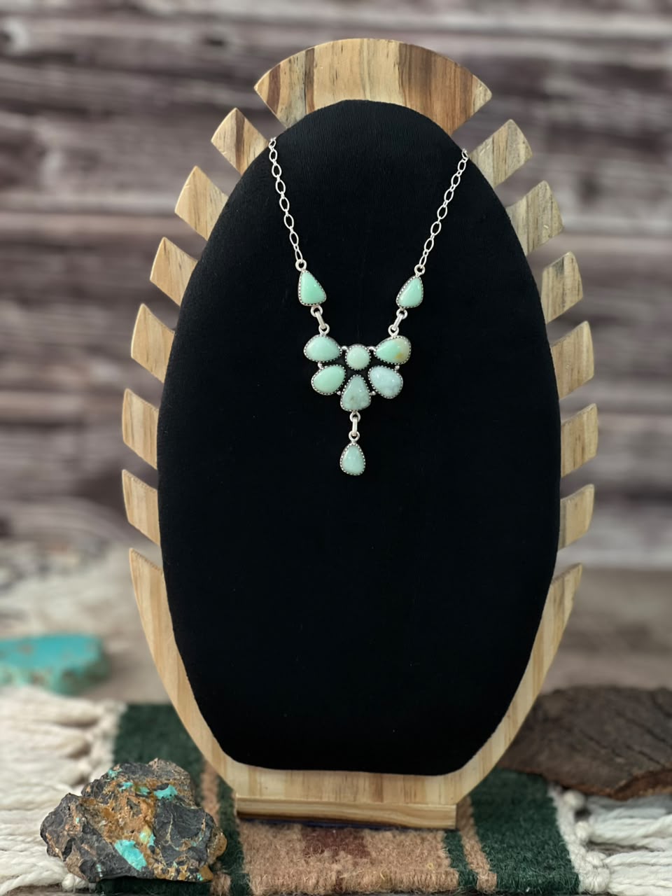 Handmade Sterling Silver Paloma Turquoise Necklace Signed Nizhoni
