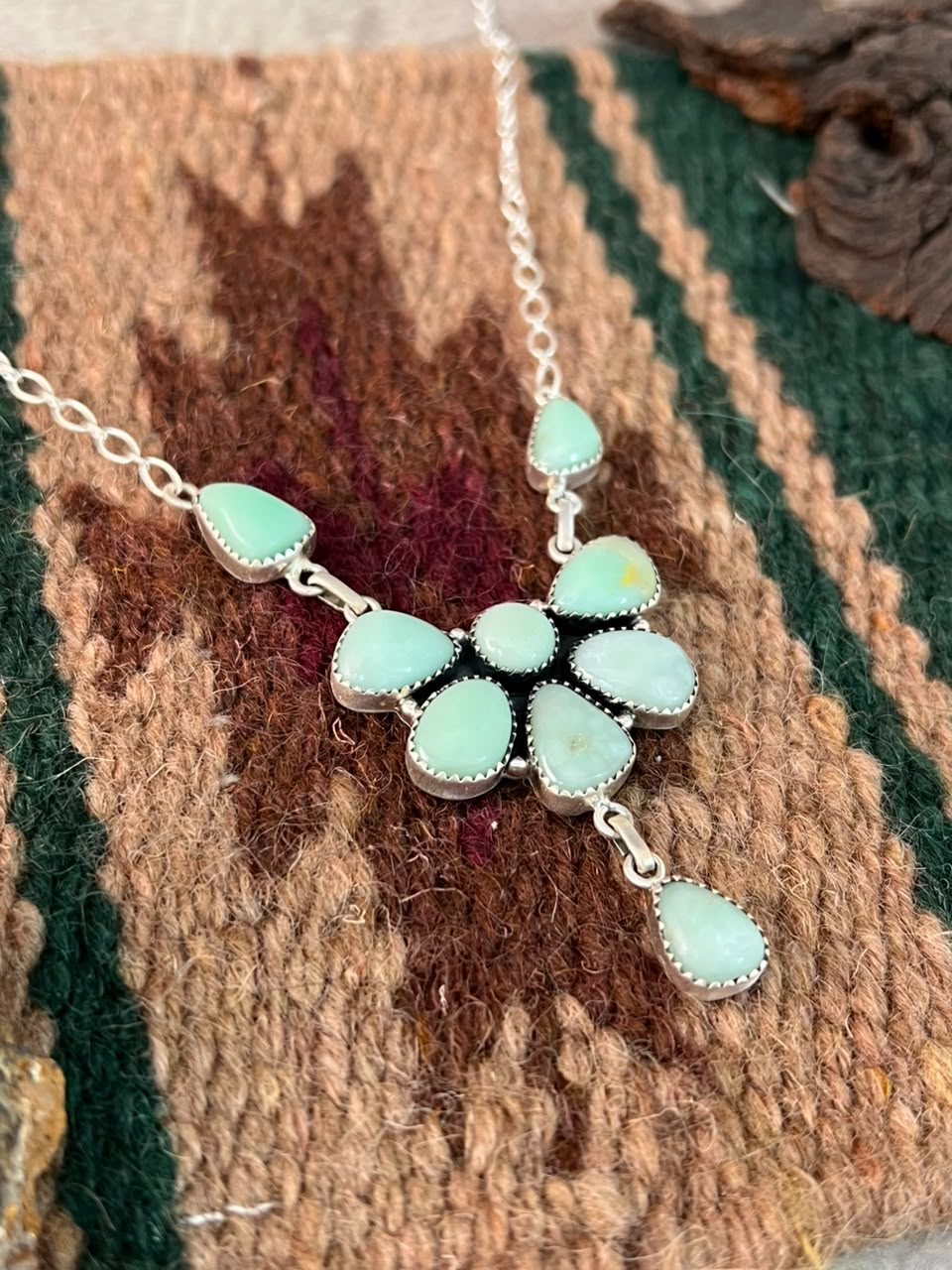 Handmade Sterling Silver Paloma Turquoise Necklace Signed Nizhoni