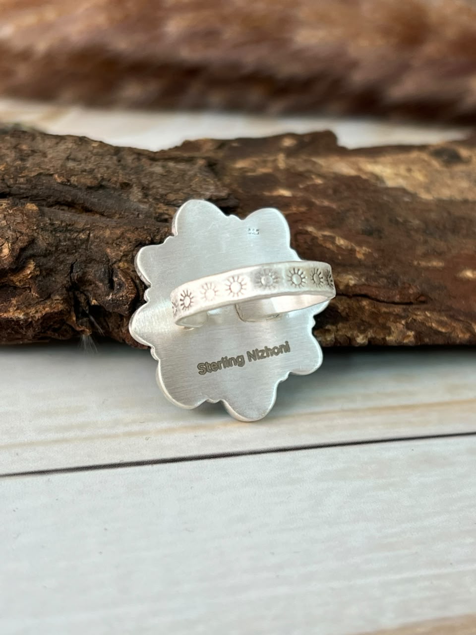 Handmade Sterling Silver Sierra Bella Turquoise Adjustable Ring Signed Nizhoni